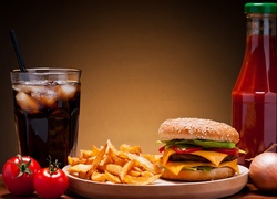 Hamburger, Ketchup, Coca-Cola