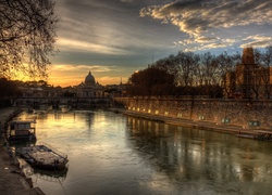 Rzym, Rzeka, Budynek, Włochy
