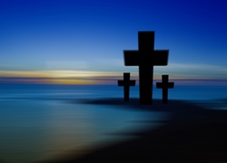 Krzyże, Zachód słońca, Wiara