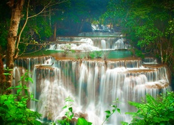 Wodospad, Drzewa, Tajlandia