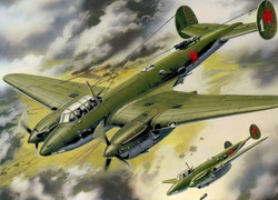 Samolot, Bombowiec, Pe-2, Niebo