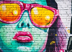 Street art, Kobieta, Okulary