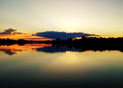 Zachód słońca, Jezioro