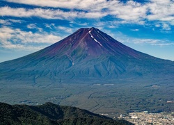 Góra, Wulkan, Fuji, Niebo, Chmury