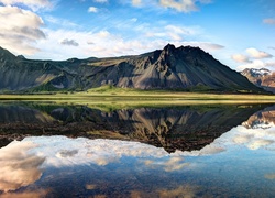 Islandia, Góry, Jezioro, Odbicie