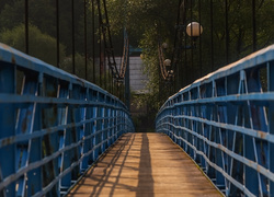 Most linowy, Kładka dla pieszych, Balustrady, Perspektywa