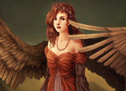 Kobieta, Anioł, Skrzydła, Rysunek