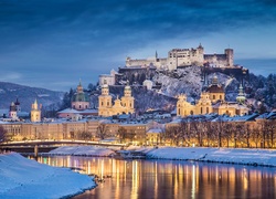 Twierdza Hohensalzburg, Hohensalzburg Castle, Wzgórze Festungsberg, Salzburg, Austria, Rzeka Salzach