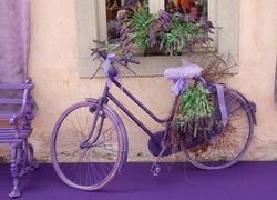 Rower Kwiaty Fiolet