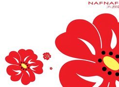 Naf Naf, czerwone, kwiaty, grafika