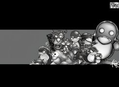 Linux, grafika, pingwin, postacie