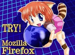 FireFox, grafika, kobieta, ziemia, manga