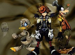 Kingdom Hearts, postać, donald, duck, goofy, halloween