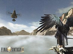 góry, postać, ptak, skrzydła, Final Fantasy