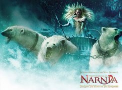 The Chronicles Of Narnia, królowa śniegu, niedźwiedzie, śnieg, powóz
