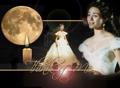 Phantom Of The Opera, Emmy Rossum, biała, suknia, księżyc