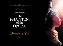 Phantom Of The Opera, Emmy Rossum, Gerard Butler, ciemno, napisy