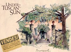 Under The Tuscan Sun, rysunek, dom, drzewa