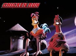 Uciekajace kurczaki, Chicken Run, dach, noc