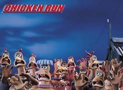 Uciekające kurczaki, Chicken Run, przestraszone, kurczaki, dzioby