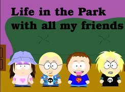 postacie, napis, Miasteczko South Park