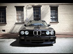czarny, przód, BMW 3