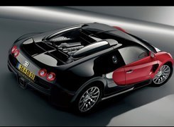 Czarny, Czerwony, Bugatti Veyron, Tył