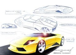Lamborghini Murcielago, Szkic, Projekt