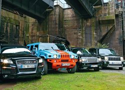 Audi, Hummer, Range Rover, Jeep

