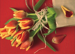 Tulipany, Wstążka, Papierowa, Torebka