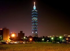 Taipei 101, Tower, Noc, Światła