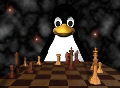 Linux, Pingwin, Gra, Szachy