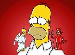 The Simpsons, Simpsonowie, Homer, Anioł, Diabeł