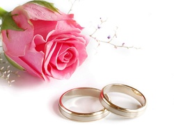 Ślubne, Obrączki, Róża