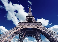 Chmury, Paryż, Francja, Wieża Eiffla