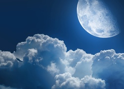 Niebo, Chmury, Księżyc