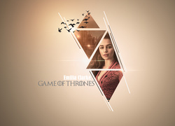 Aktorka Emilia Clarke na plakacie serialu Gra o Tron