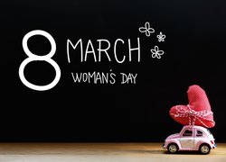 8 Marca, Dzień Kobiet, Serduszko, Autko