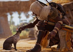 Bayek i kot w grze Assassins Creed Origins