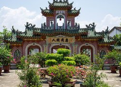 Brama, Świątynia, Quan Cong Temple, Ogród, Hoi An, Wietnam