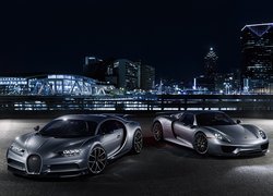 Bugatti Chiron, 2016, Porsche 918 Spyder, 2013-2015, Noc, Miasto