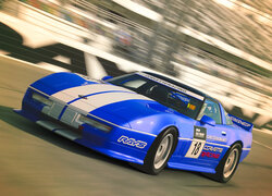Gra, Gran Turismo Sport, Chevrolet Corvette ZR1, Niebieski, Tor, Wyścig