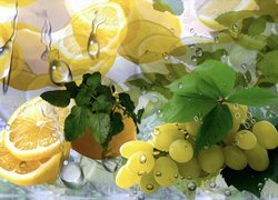 Cytryny i winogrona w grafice