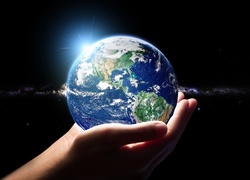 Planeta, Ziemia, Dłonie, Kosmos