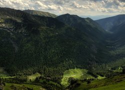 Dolina w Tatrach Zachodnich i widok na Czerwone Wierchy