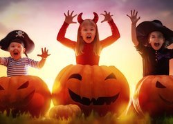 Halloween, Dzieci, Dynie