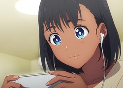 Dziewczyna ze słuchawkami w anime