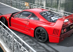 Ferrari F40 zaparkowane na moście