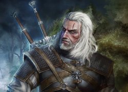 Geralt z Rivii z gry Wiedźmin 3