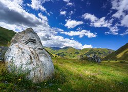 Kaukaz, Góry Swaneckie, Kamienie, Głaz, Łąki, Swanetia, Gruzja